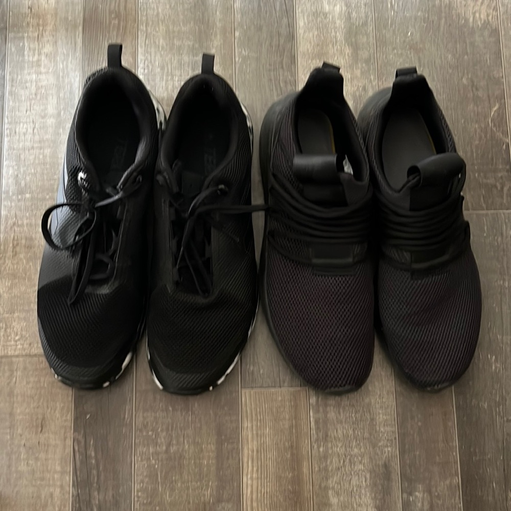 2 pairs. One slip on and one hiking shoe